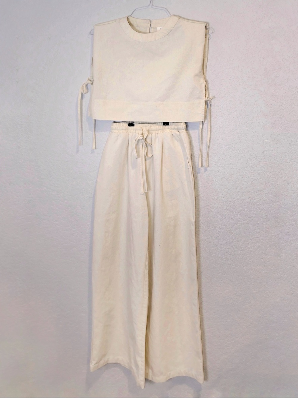 Linen Two Piece Wide Leg Pants Set - Picture 6 of 8